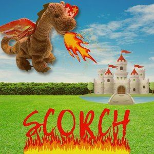 1998 Ty Beanie Babies RETIRED Scorch the Dragon with Rare Iridescent Wings
